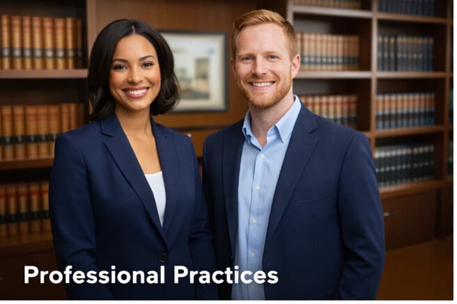 Professional attorney in a modern law office