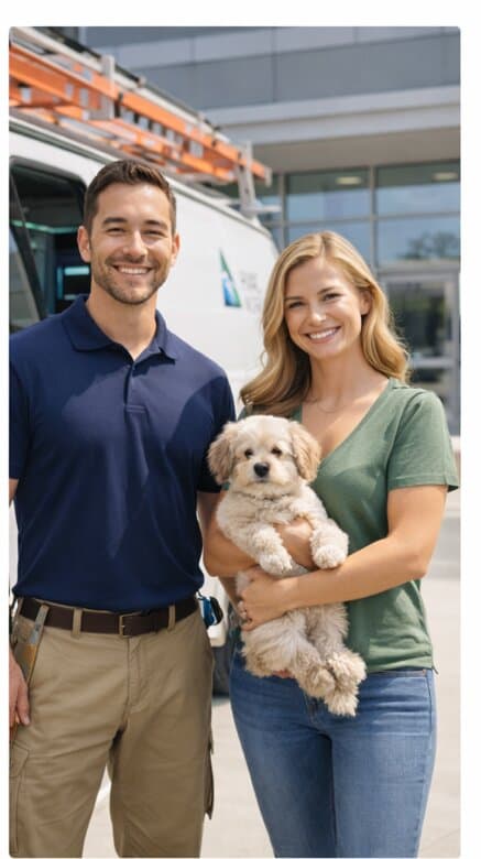 Veterinary professional caring for a pet